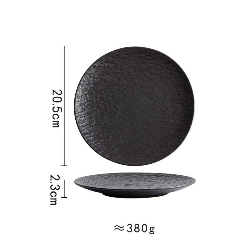 Assiette ronde peu profonde de 8 pouces