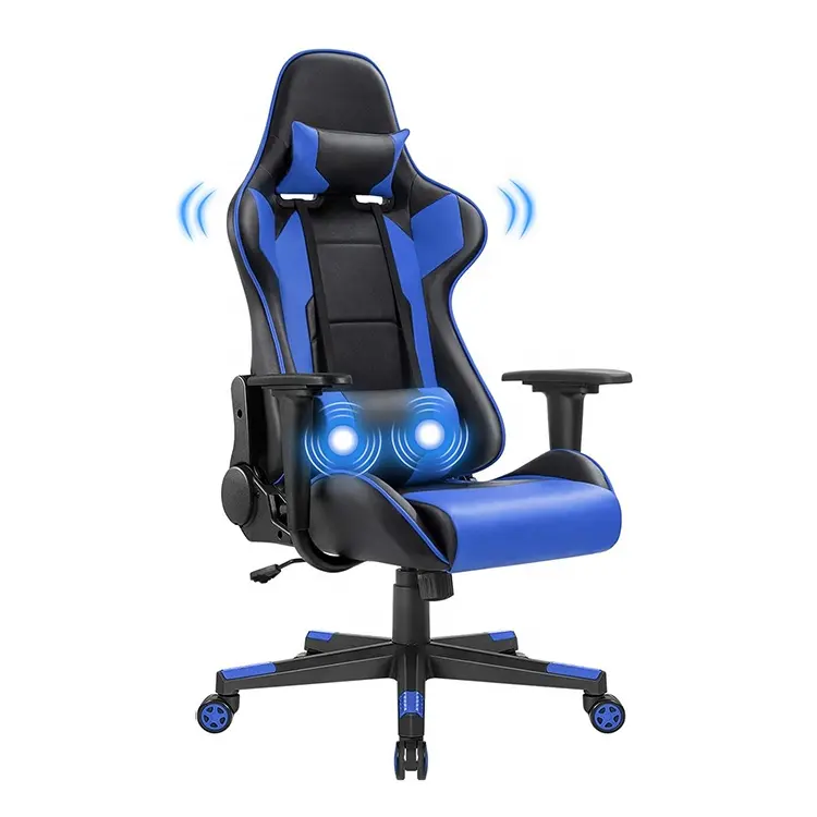 Дешевый Германия массажное игровое кресло Киберспорт эргономичное синее компьютерное гоночное офисное кресло с опорой для поясницы