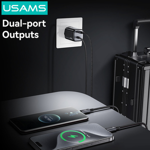USAMS CC268 PD 20w Gan telefon evrensel adaptörleri abd Plug tipi C Usb 8 Pin hızlı şarj Mini taşınabilir hızlı şarj - Product Image 4