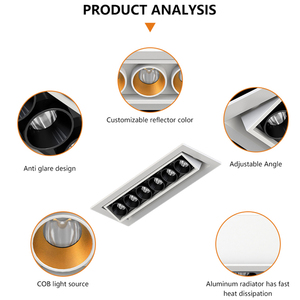 Yeni gelenler ayarlanabilir modül çerçeve hareketli kafa nokta parça lineer ışık kapalı 2 5 6 8 10 20 W doğrusal Led Downlight - Product Image 2