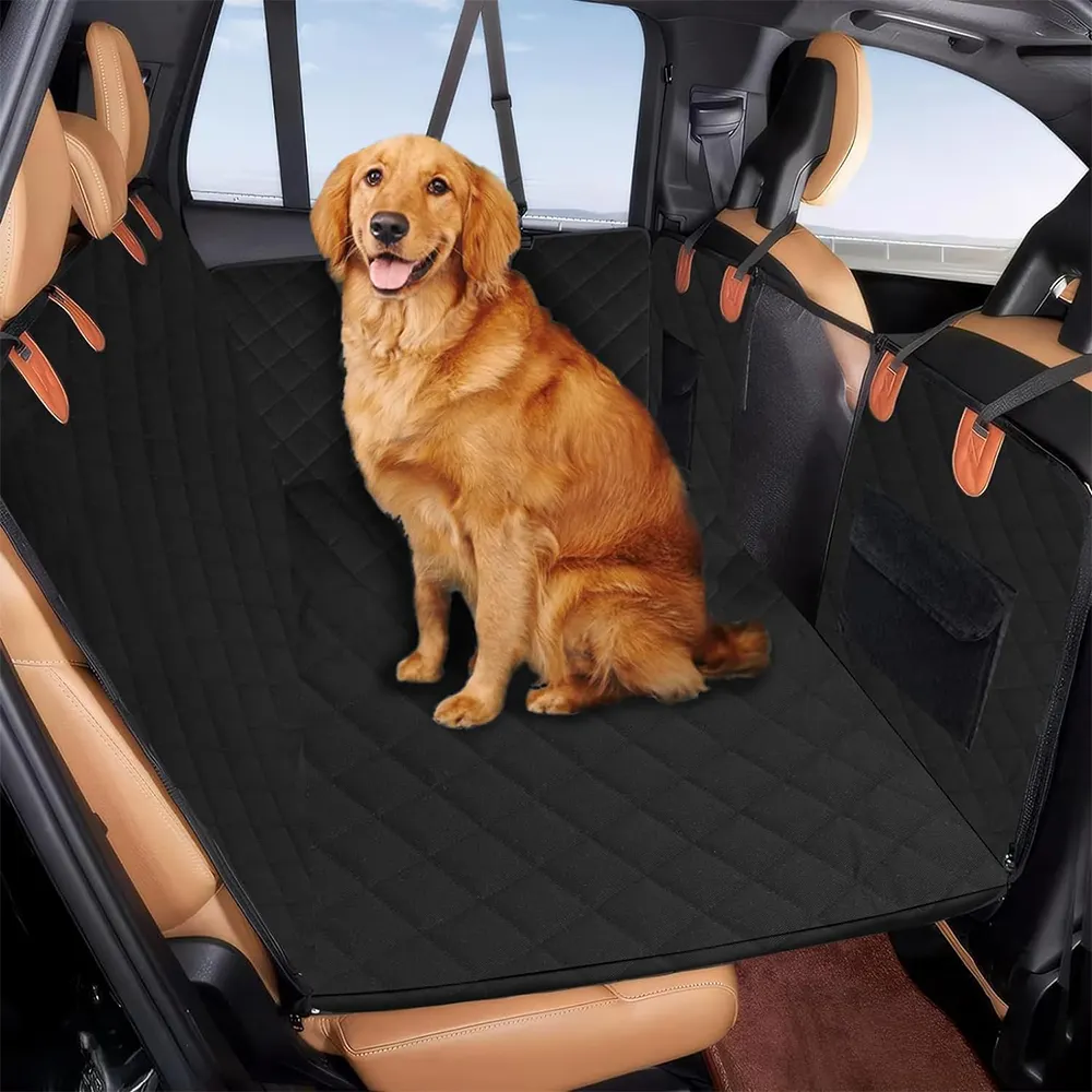 Venta al por mayor impermeable, fondo duro, resistente al desgaste mascota cubierta de asiento de coche de ajuste universal y hamaca diseño perro cubierta de asiento