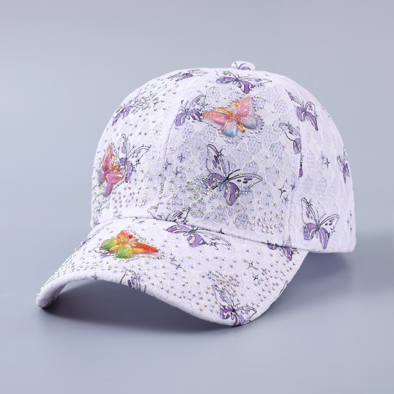 Diamond three-dimensional purple butterfly