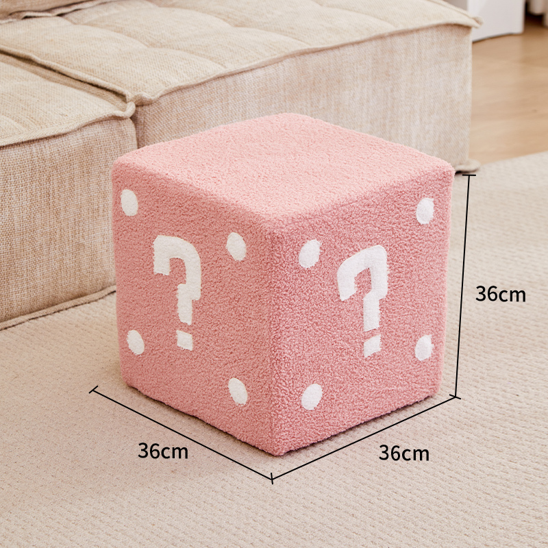 Question mark stool - large pink