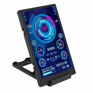 3.5 Inch IPS <strong>TYPE</strong>-C Secondary Screen <strong>CPU</strong> GPU RAM HDD Monitoring USB Display Freely AIDA64 for Mini ITX Case Support <strong>Raspberry</strong> <strong>Pi</strong>