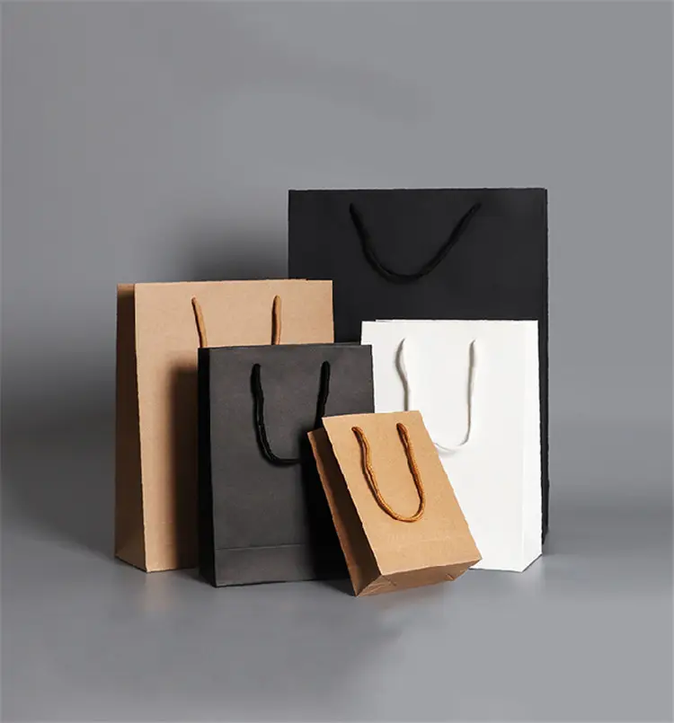 工場卸売カスタムカラフルなリサイクルツイストハンドルクラフトギフトショッピングクラフト紙袋メーカー