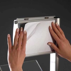 Xách tay kim loại hiện đại có thể gập lại <span class=keywords><strong>Zig</strong></span> <span class=keywords><strong>Zag</strong></span> Văn Học đứng 4 túi lưu trữ cho bền nhẹ pop-up Rack hiển thị cho - Product Image 4