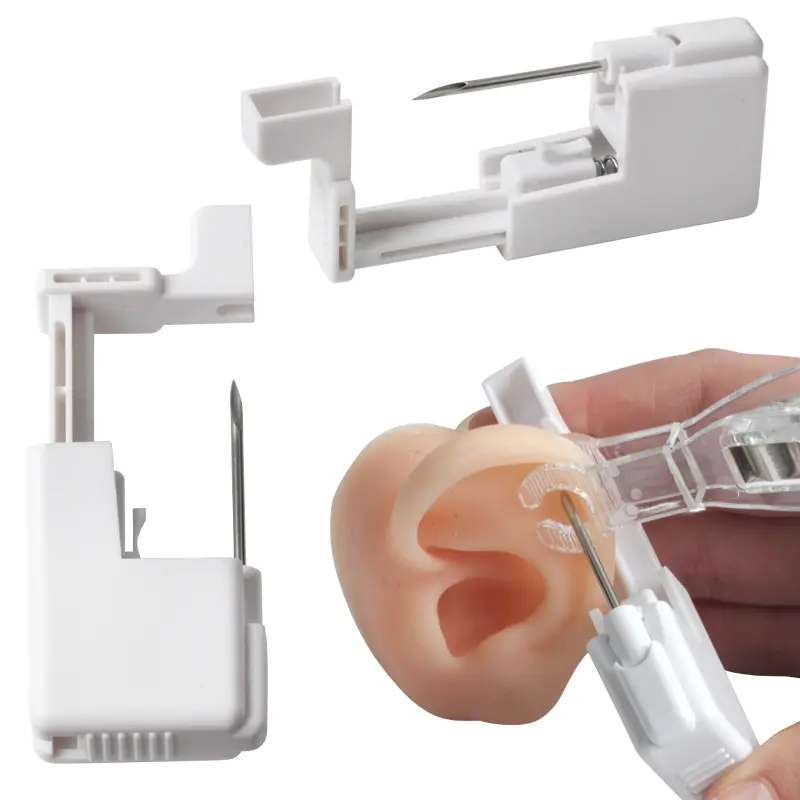 Qianyou güvenli sterilize G23 titanyum iğne takı Piercing kulak kıkırdak göbek meme dil dudak kulak Piercing tabancası için