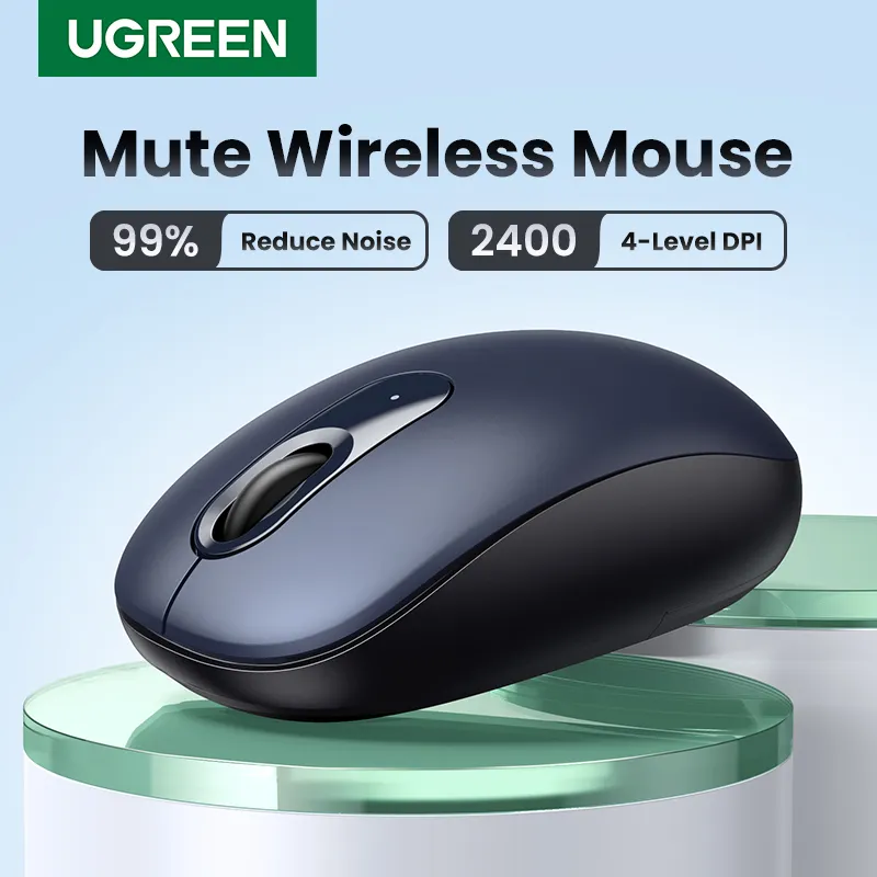 UGREENマウスワイヤレス人間工学に基づいた形状サイレントクリック2400 DPI MacBookタブレットコンピューターラップトップPCマウス静かな2.4Gワイヤレスマウス