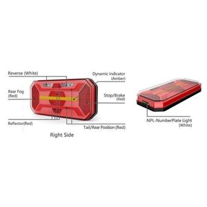 Emark EMC Approved 305mm 12 Inches Rectangular Multifunctional <strong>Led</strong> Rear Combination Lights with Number Plate Light - Product Image 3