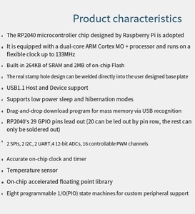 Microcontrollore PICO scheda di sviluppo RP2040 processore dual-core micrognow lampone PI RP2040-ZERO
