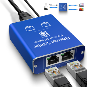 Gigabit Network Splitter 1 to 2 Gigabit <strong>Ethernet</strong> Adapter <strong>Ethernet</strong> Splitter Network Extender Rj45 Connector for PC TV Box Router - Product Image 1
