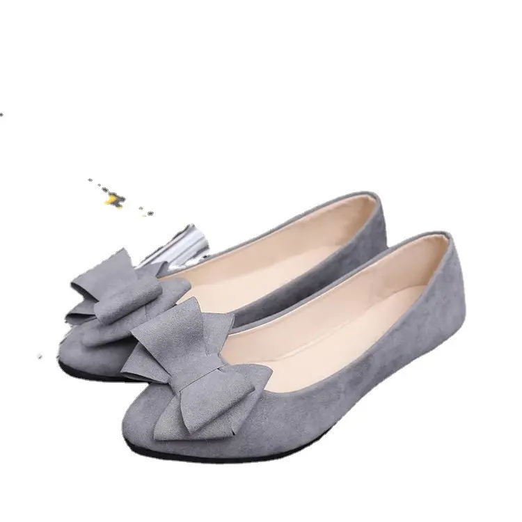 Zapatos planos con lazo para mujer, calzado Formal, a la moda, con punta estrecha, 2023