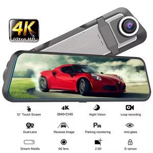 带4k分辨率的10英寸后视镜前后视图3通道镜头WiFi车载DVR带3K 4k存储卡记录器 - Product Image 2