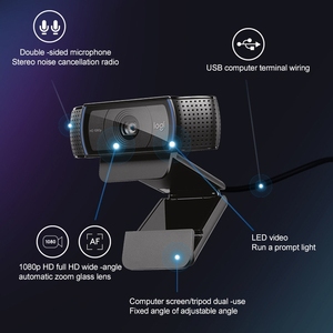 オリジナルLogitech C920e HD Proウェブカメラワイドスクリーン1080P USBスマートWebカメラビデオチャット & レコーディング用CMOSイメージングセンサー