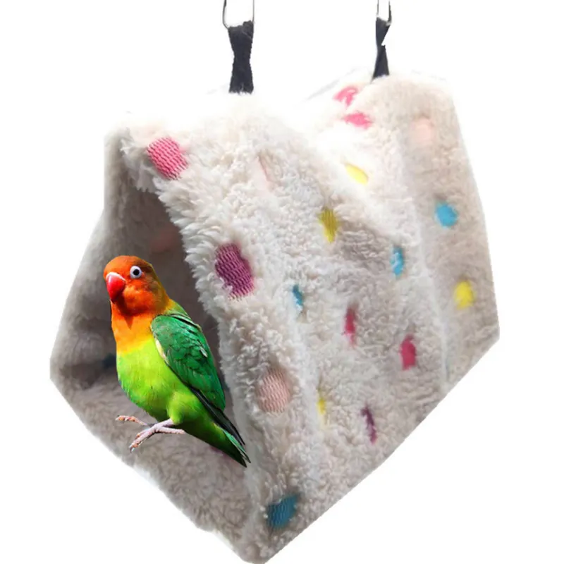 Triangle Bird Nest Flannel Starlings Winter Hamsters Warm Cotton Parrot Supplies Pet House Cage