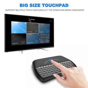 Teclado inalámbrico con panel táctil grande y retroiluminación, combo de teclado y ratón inalámbrico con receptor y mando a distancia