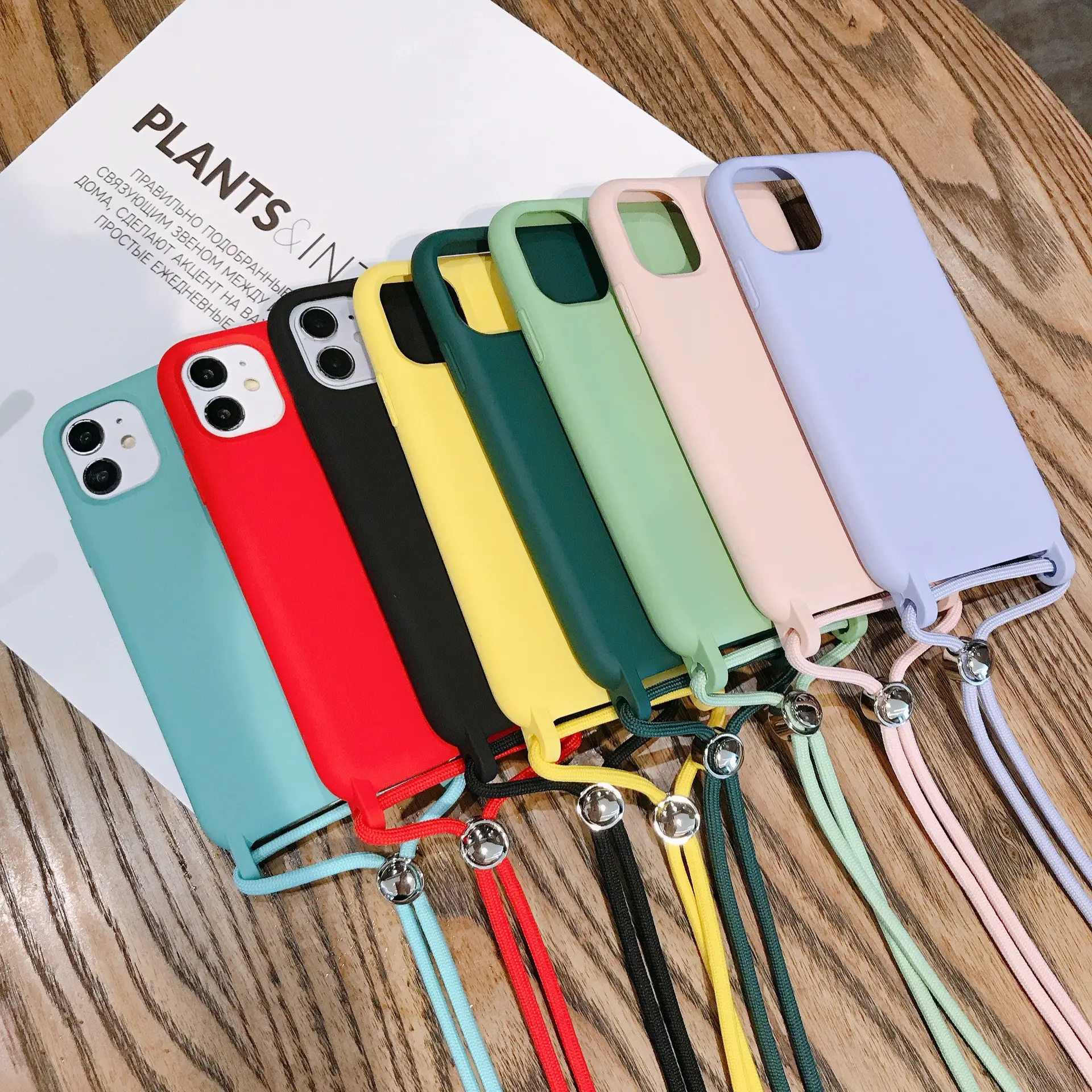 Amazon Best Seller For iPhone 11 Case Rubber Liquid Silicone Strap Necklace Lanyard Phone CaseためiPhone 11 Pro Max X XR Cover