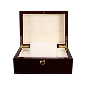 กล่องไม้ MDF บานพับมีฝาปิดกล่องไม้สำหรับใส่นาฬิกาเครื่องประดับเป็นมิตรกับสิ่งแวดล้อม - Product Image 3