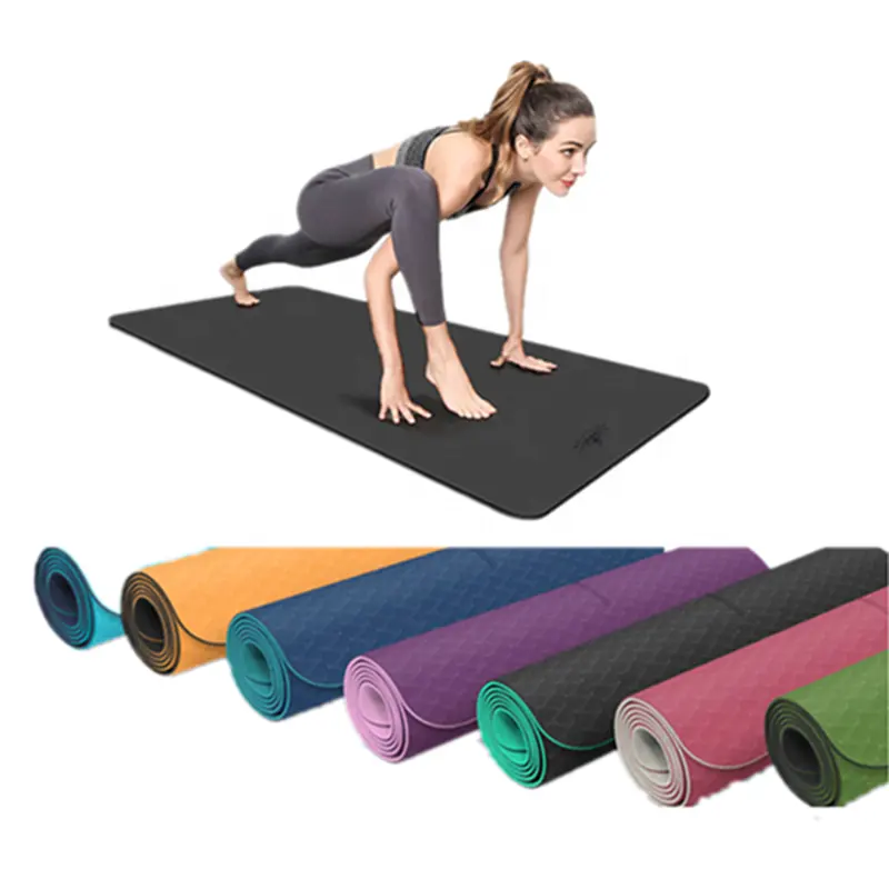 Logotipo personalizado antiderrapante yoga, tapete de borracha natural fosca tpe de yoga premium