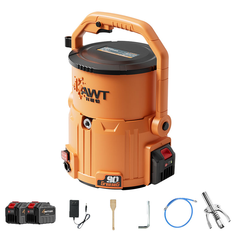Pompe à graisse à batterie au lithium sans balais + tuyau 2M + 2 batteries