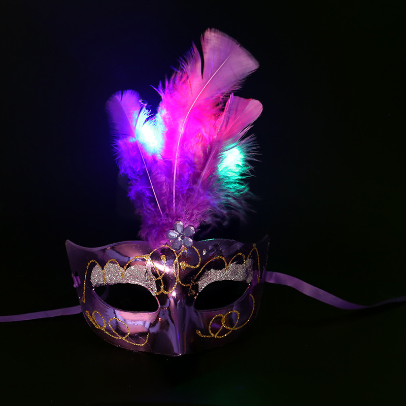 Maschera di piume luminose-viola