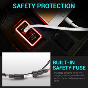 MICTUNING çift USB bağlantı noktası 6.4 12-24 V 3.0 hızlı araba şarjı ile LED ışık değiştirme Toyota arabalar için - Product Image 5
