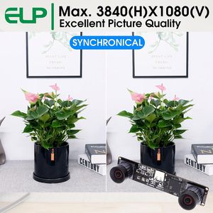 ELP 1080P 60fps çift Lens senkronizasyon Stereo USB kamera modülü 4MP 3840x1080 dürbün kamera için biyometrik tanımlama - Product Image 4