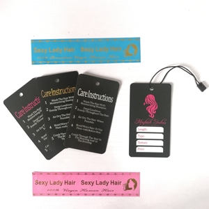 カスタムラベルヘアバンドルラップヘアタグバンドルとウィッグ用ハンギングタグとラベルステッカーロゴ付き - Product Image 5