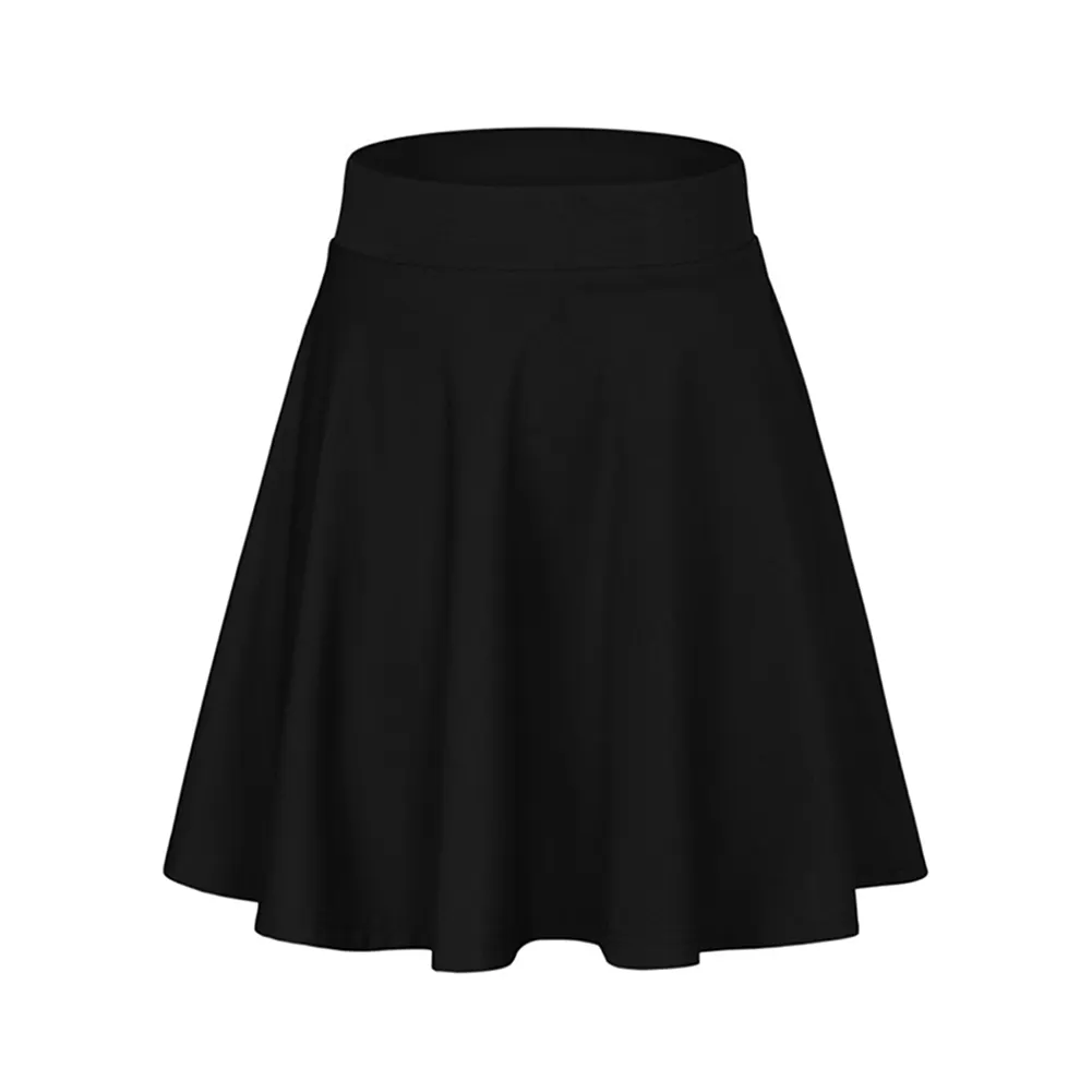 Черная трапециевидная школьная форма с высокой талией, короткая юбка, Женская плиссированная теннисная мини-юбка