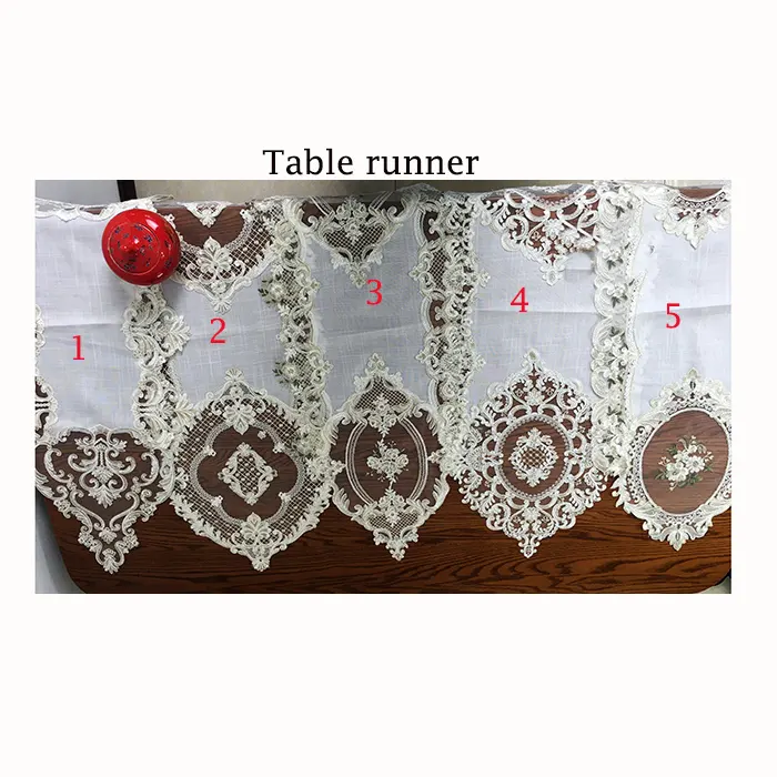 Camino de mesa de costura a mano para mesas rectangulares, tejido chino único 100% de algodón
