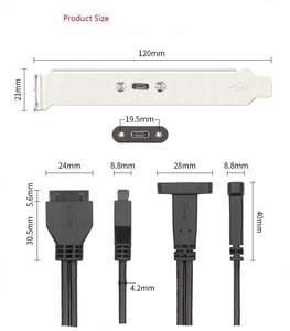 50เซนติเมตร USB 3.1ประเภท C USB-C หญิงกับ USB 3.0เมนบอร์ด19pin หัวสายเคเบิล - Product Image 5