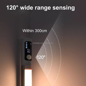 Sensor de movimiento debajo de las luces del Gabinete Ángulo ajustable Carga USB inalámbrica Temperaturas de 3 colores con pantalla digital - Product Image 6