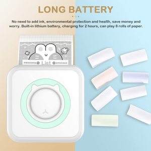 Mini Pocket Printer Wireless BT Connection Thermal Printer for Photos, Receipts, Notes, <strong>Memo</strong>, Labels, QR <strong>Codes</strong> - Product Image 6