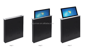 Versteckter Schreibtisch Einziehbarer motorisierter Popup-Computer mechanismus LCD-Monitor Lift Video-Abstimmung funktion Papier loses Konferenz system