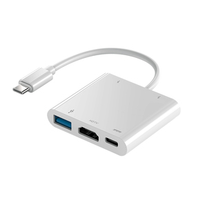 HC-04D 5合1 4k视频输出类型-c至hdtv适配器3端口usb 3.0 usb-c集线器，带3A电源 - Product Image 2