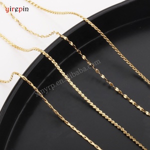 1mm Thin <strong>Chains</strong> Waterproof Stainless Steel 14k 18K Gold Fine Twisted Snake <strong>Chain</strong> Hammer Round Water Wave <strong>Chain</strong> for DIY - Product Image 2