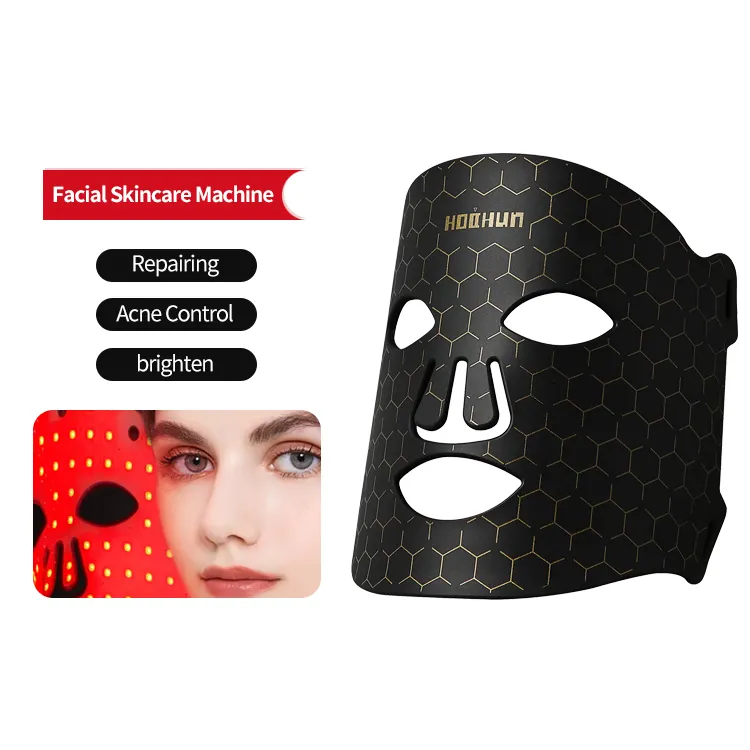 Masker Led pintar silikon, produk peremajaan wajah lampu Led masker terapi Wajah Anti Penuaan menghilangkan keriput kulit masker Les
