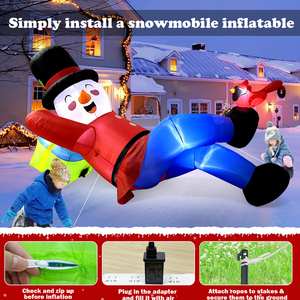Giáng sinh bên ngoài trời trang trí <span class=keywords><strong>Inflatable</strong></span> <span class=keywords><strong>Snowman</strong></span> với bắt chéo chân cho trang trí lễ hội <span class=keywords><strong>Inflatable</strong></span> Santa Claus - Product Image 5