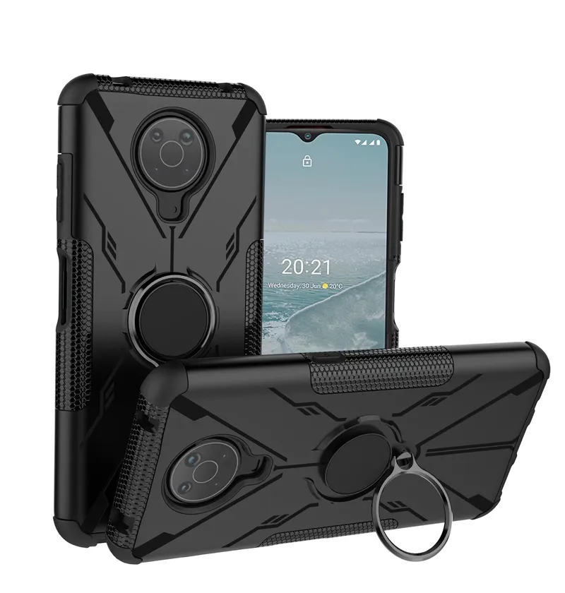 Магнитная Защитная крышка на борту для камеры, матовая задняя крышка из ТПУ для мобильного телефона Nokia G20 с подставкой-кольцом