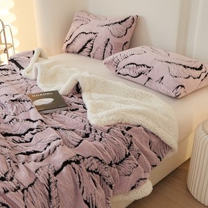 Sang Trọng Hai Lớp 100% Polyester Flannel Chăn Nặng & Mềm Raschel Hoa In Thiết Kế Bán Buôn Cho Nhà Hoặc Khách Sạn - Product Image 3