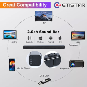 Sıcak satış çıkış gücü 10W pil inşa 2.0 multimedya Bluetooth ses çubuğu ev sineması Soundbar - Product Image 4
