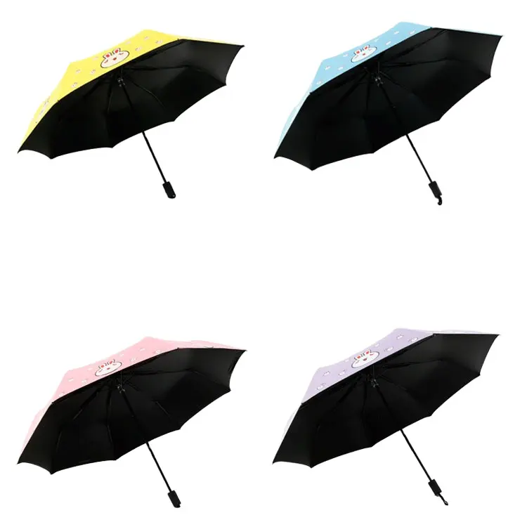 Paraguas con forma de corazón para chica, sombrilla artística plegable, portátil y pequeño, para sol en la oscuridad y lluvia