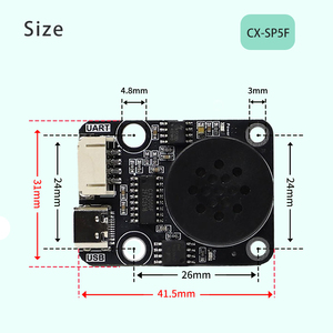Modulo di riproduzione vocale MP3 UART controllo della porta seriale trasmissione vocale intelligente compatibile con musica elettronica Building Block - Product Image 6
