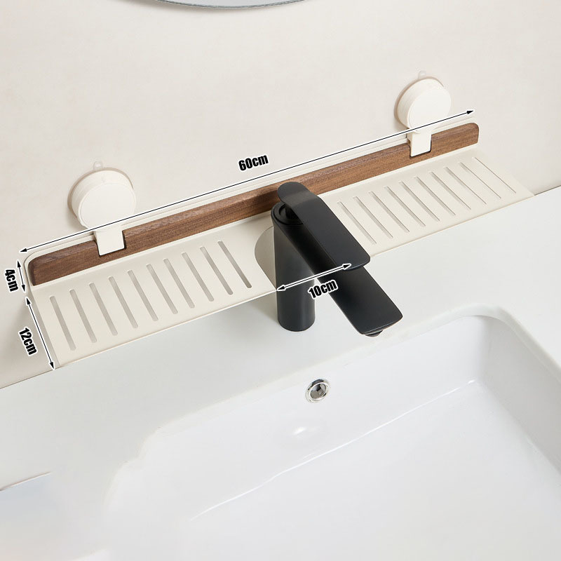support de robinet à ventouse blanc lait-noix 60cm