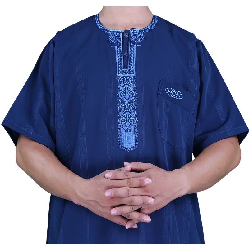 2023 nuevo diseño de moda de alta calidad patrón exquisito cómodo estilo marroquí muselina hombre Thobe