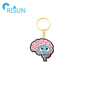 Bán Sỉ Móc Khóa Tráng Men Não <span class=keywords><strong>Sagittal</strong></span> Mạch Kim Loại Móc Chìa Khóa Điện Não Cô Gái Lấp Lánh Màu Hồng Biểu Tượng Tùy Chỉnh Móc Chìa Khóa - Product Image 3