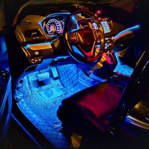 4pcs Auto <strong>LED</strong> RGB Interior Atmosphere Strip Light With USB Wireless Music Control Multiple Modes Decorative Lamp for the Car - Product Image 2