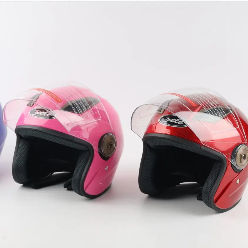 Cascos de cara completa para motocicleta, protector de cara completa para moto, color azul, rojo, blanco y rosa