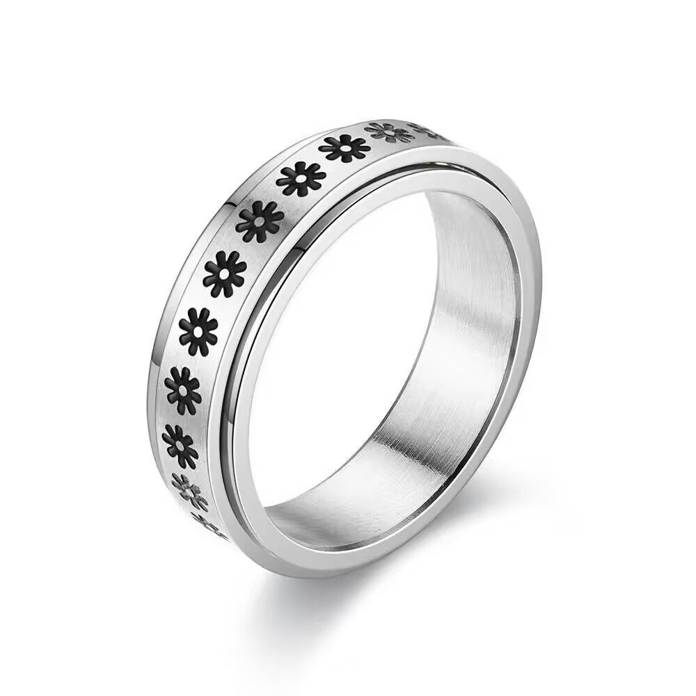 2. 6mm - Rotating Little Flower, Steel Color