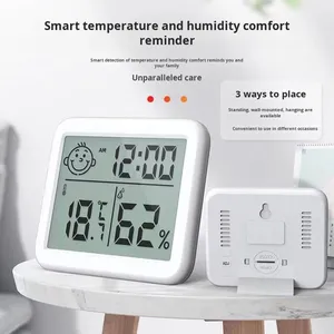Large Screen Slim Wireless Digital <strong>Thermometer</strong> Hygrometer Indoor/Outdoor Use Plastic Smiley Face Display <strong>with</strong> <strong>Memory</strong> <strong>Function</strong> - Product Image 1